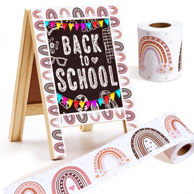 Palksky Classroom Bulletin Board Borders, 66ft Boho Rainbow Borders for Teacher Created Resources, Back to School Decorations Oh Happy Day Classroom Theme